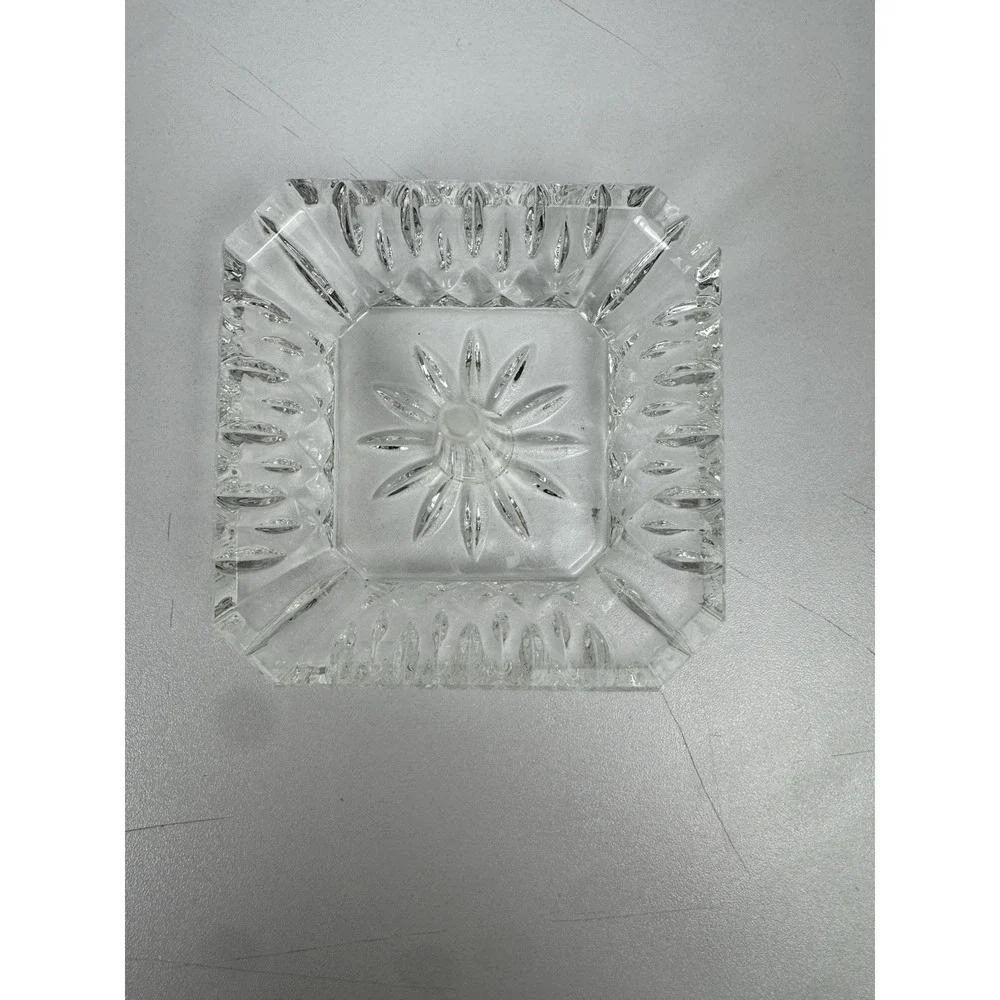Vtg MCM Crystal Ring Holder Trinket Dish Jewelry Vanity Catchall